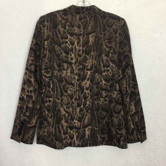 Lafayette 148 New York Leopard Wool Blazer Jacket - Picture 5 of 8